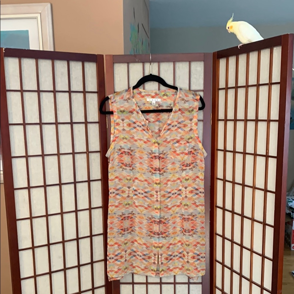CAbi Multicolor Sleeveless Tunic Top